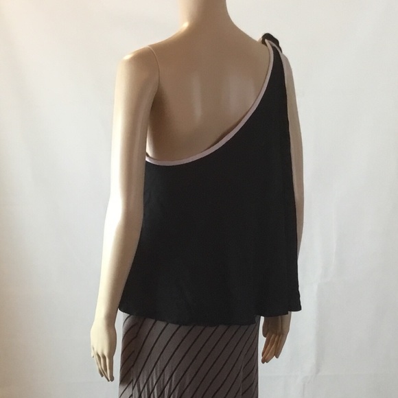 NWT Free People One-Shoulder Contrast Trim Top XS - Picture 4 of 8